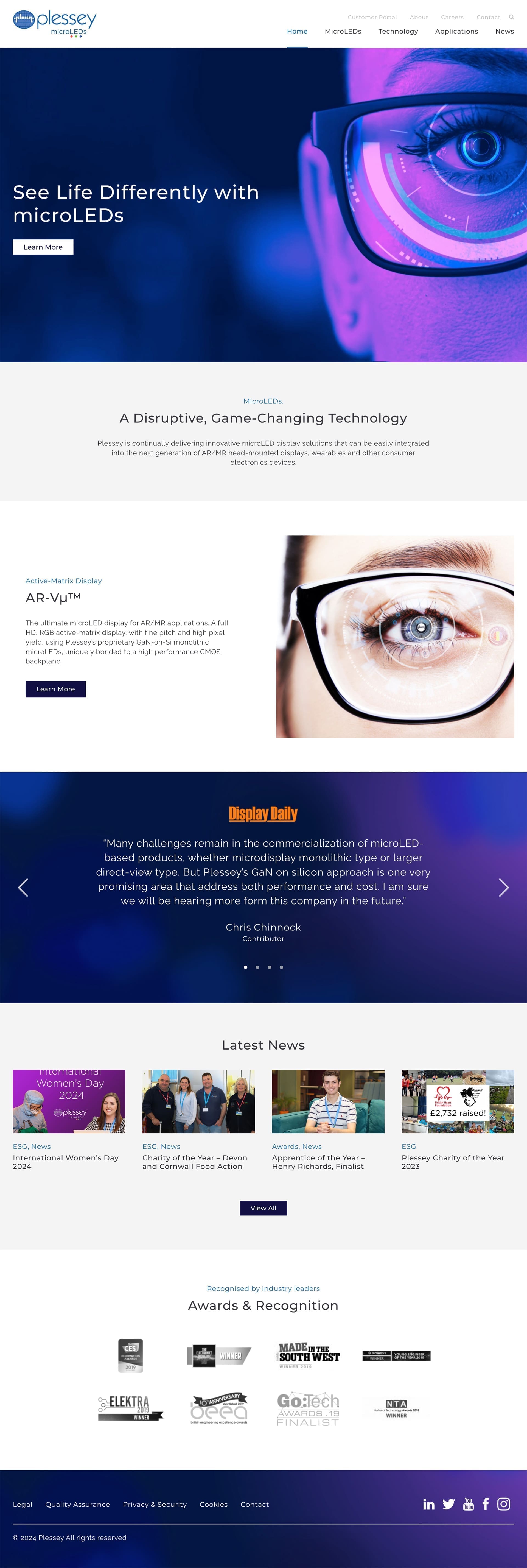 Plessey Homepage design